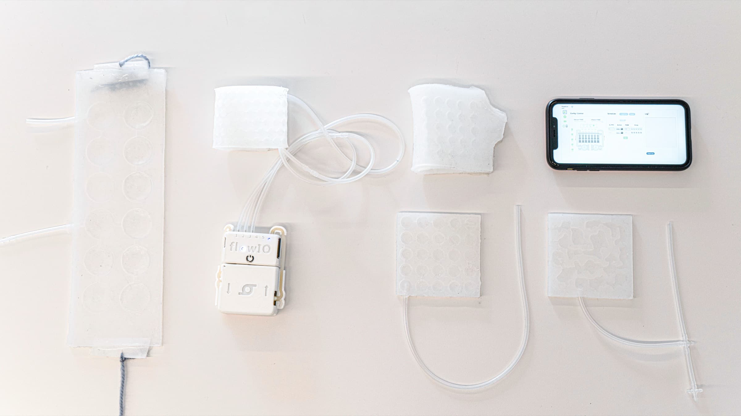 TeleCon soft silicone haptic wearable on skin.