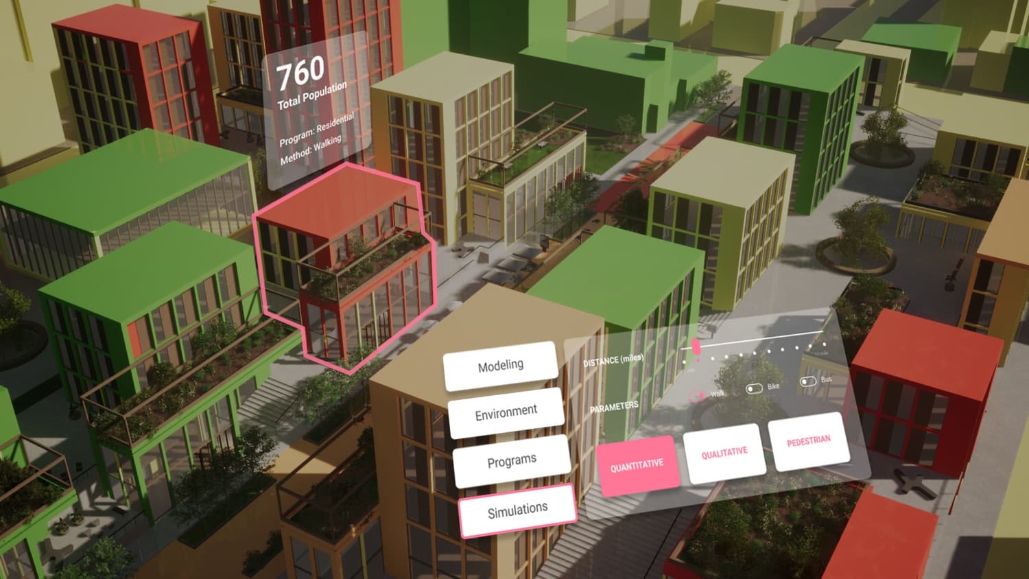 Quantitative simulation results viewed at full scale inside VR.