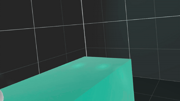 Two players throwing and catching a 3D object in the shared VR scene.