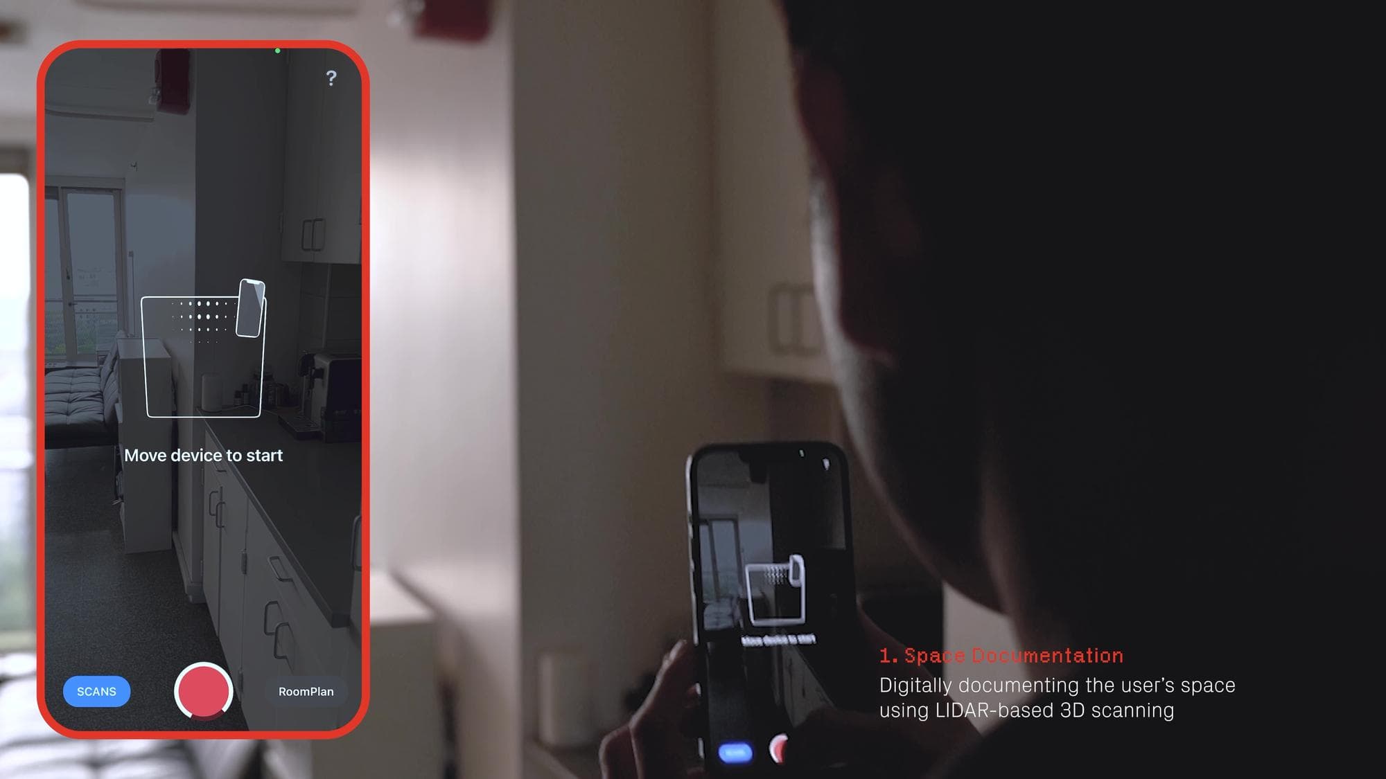 Phone-based LiDAR scan documenting the user's room.