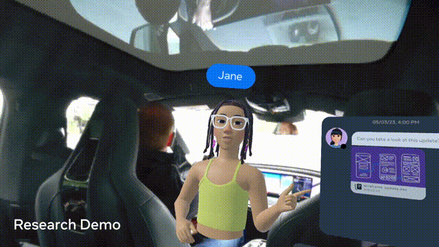 Animated demonstration of AR content remaining stable as the vehicle moves.